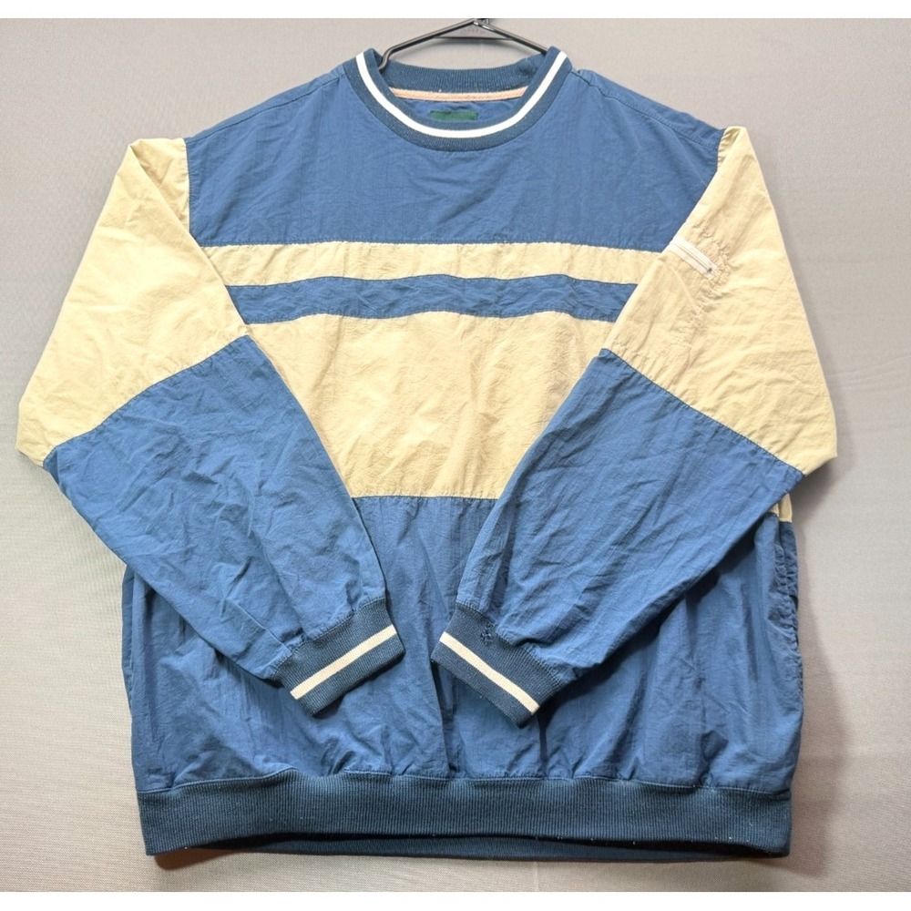Vintage Catalina Mens Medium Convertible Sleeve Pullover Windbreaker Jacket Blue